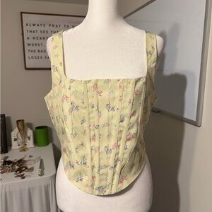 Floral Yellow Corset Top
